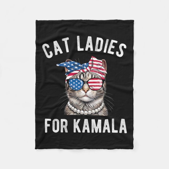För Kamala Harris Cat Dam Usa 2024 Womens Fleecefilt (Framsidan)