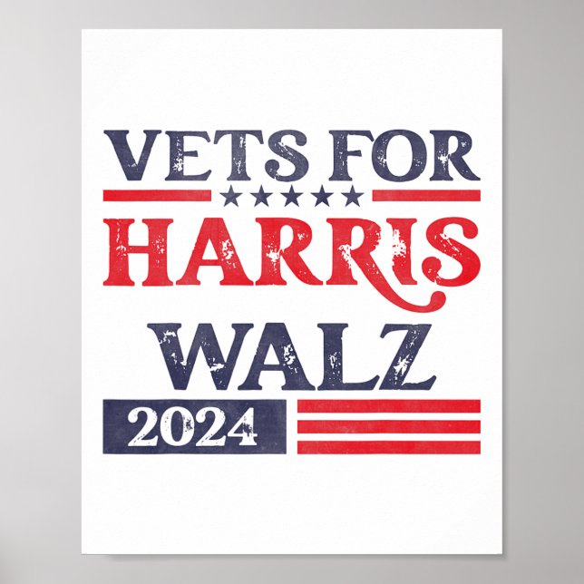 För Kamala Harris Tim Walz Veteraner För Harris  Poster (Framsidan)