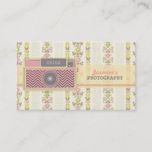 För kamerafotografi för vintage blom- visitkorta visitkort
