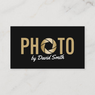 För kameralogotyp för fotografi modern guld- visitkort