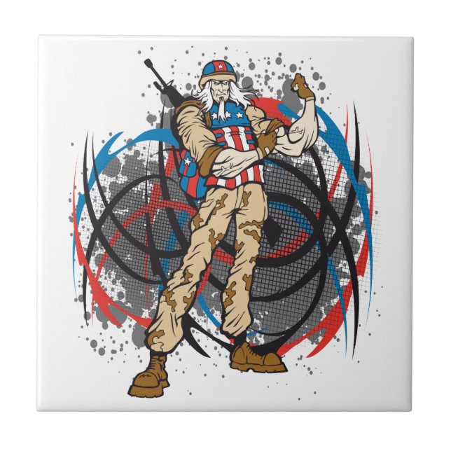 För kamouflagejägare för Uncle Sam stam- skalle Kakelplatta (Framsidan)