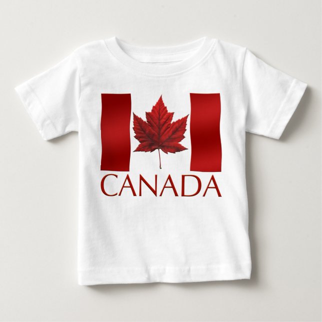 För Kanada för T-tröja för Kanada flaggababy Tee Shirt (Framsida)