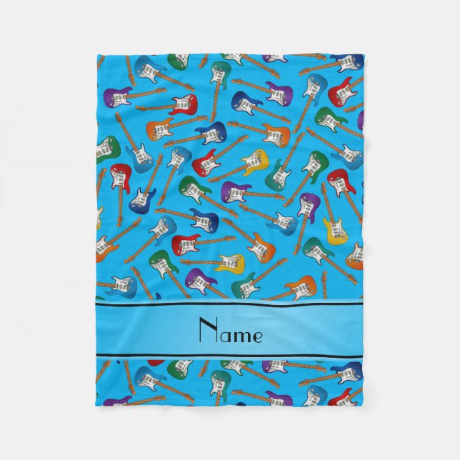 För kända färgrika elektriska gitarrer himmelblått fleecefilt (Framsidan)