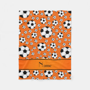 För kända roliga orange orange rand fotbollbolla fleecefilt
