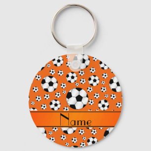 För kända roliga orange orange rand fotbollbolla nyckelring