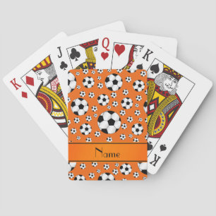 För kända roliga orange orange rand fotbollbollar spelkort