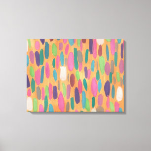 För kanfaskonst för orange penseldrag abstrakt canvastryck