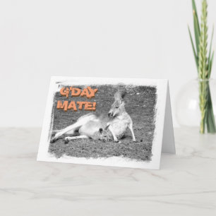 För känguruhälsning för G'DAY MATTT Kort