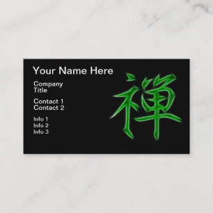 För Kanjicalligraphy för Zen japanskt symbol Visitkort