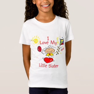 För kärlek för systerstick figur lite flicka t-shirt