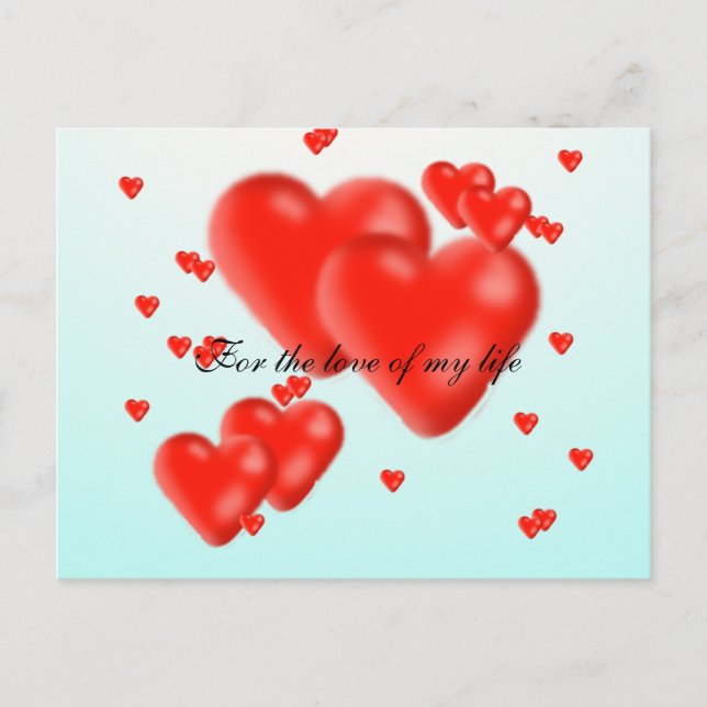 För kärlek i mitt liv vykort (Framsida)