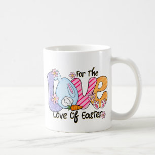 För Kärlek i Påsk - Cute Bunny & Eggs Kaffemugg