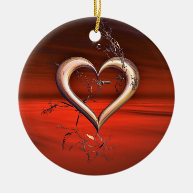 För Kärlek i Röda Julgransprydnad Keramik (Framsidan)