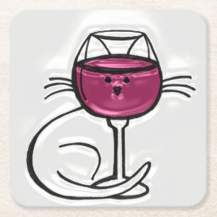 För KÄRLEK i Vin & Cats Underlägg Papper Kvadrat
