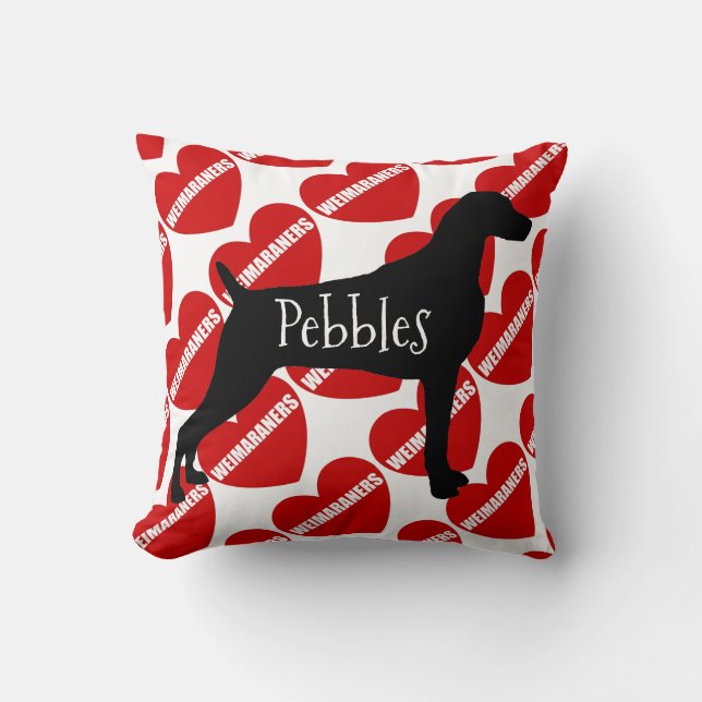 För Kärlek i Weimaraner Hund Kudde (Framsida)