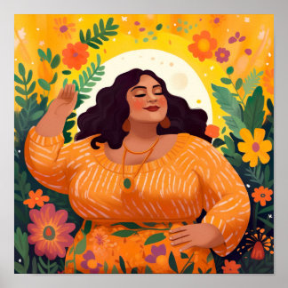 För Kärlek och blommor, en kvinna som står i henne Poster