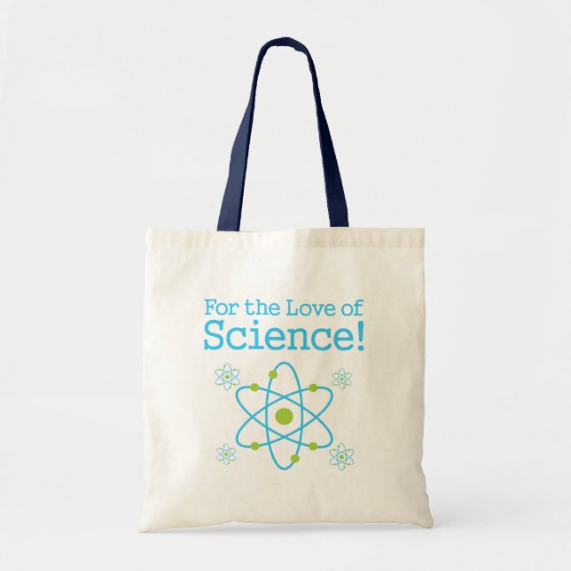 För Kärlek of Science Atom Tote Bag Tygkasse (Framsidan)