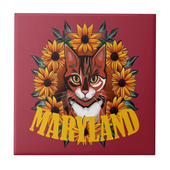 För kärlek till Maryland Sköldpaddkatten  Kakelplatta (Framsidan)