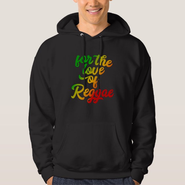 För kärlek till reggae rasta färger hoodie (Framsida)