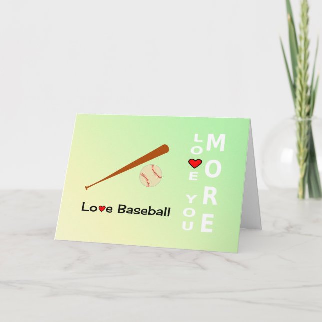 För kärlekbaseball för valentines day romantiska helgkort (Framsida)