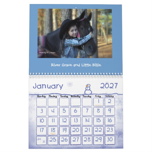 ~For kärleken av barn och deras Horses~ Kalender (Jan 2027)