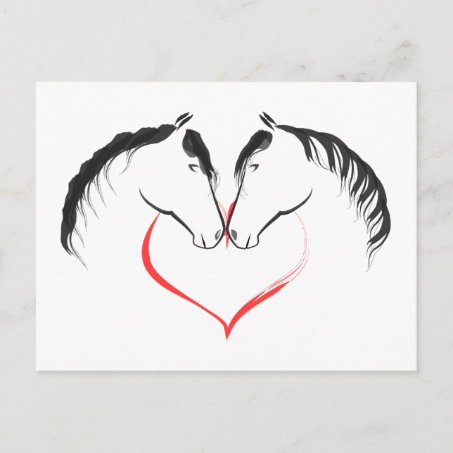 För kärleken av hästar vykort (Framsida)