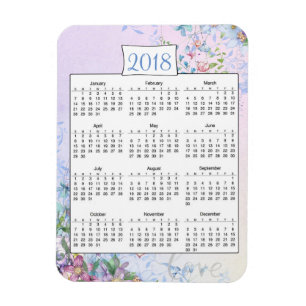 För kärlekkalender för 2018 lilor blom- magnet