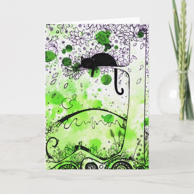 För katt hälsningkort Aloft - Kort (Framsida)