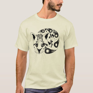 För kattbläck för Ocelot stor konst T-shirt