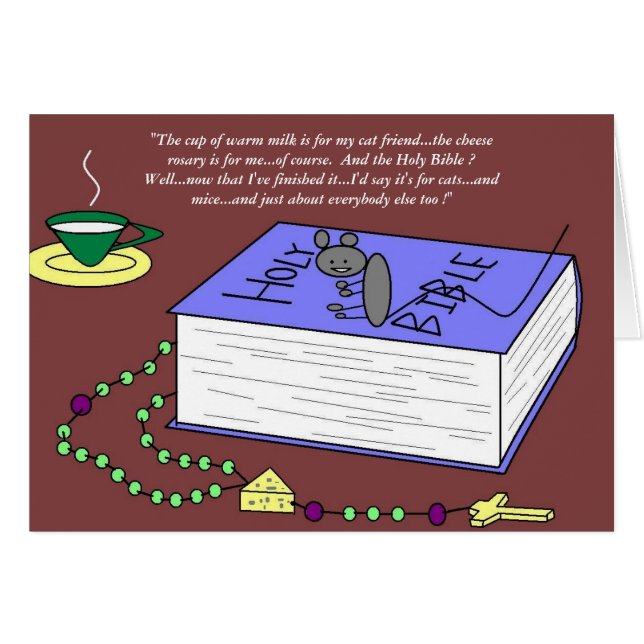 "..för katter och möss...och alla andra också!" hälsningskort (Framsidan Horizontal)