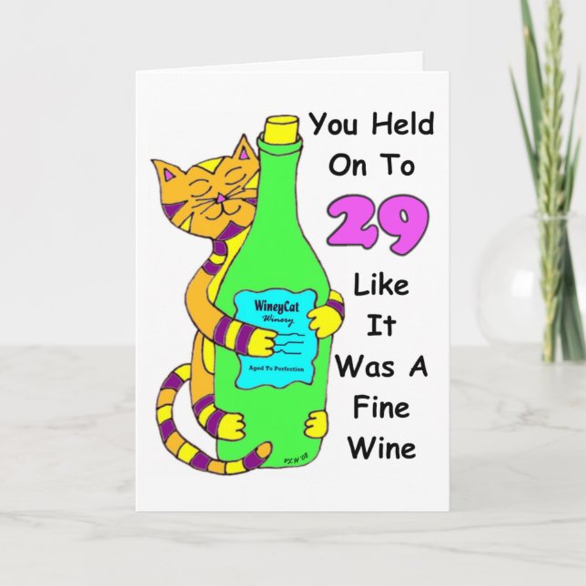 För kattfödelsedag för intresse 30 Winey kort (Framsida)