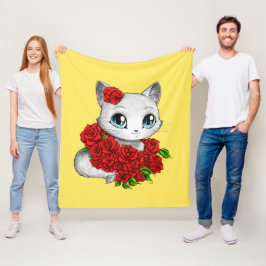 För kattkonst för romantiker rosa MEDEL för filt