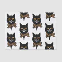 För KATTsilkespapper för ART NOUVEAU SVART papper