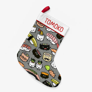 För Kawaii för gulligt Sushimönster rolig julaf Liten Julstrumpa