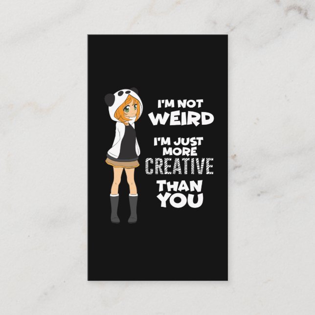 För Kawaii för japansk mangagåva gullig Panda för Visitkort (Framsida)