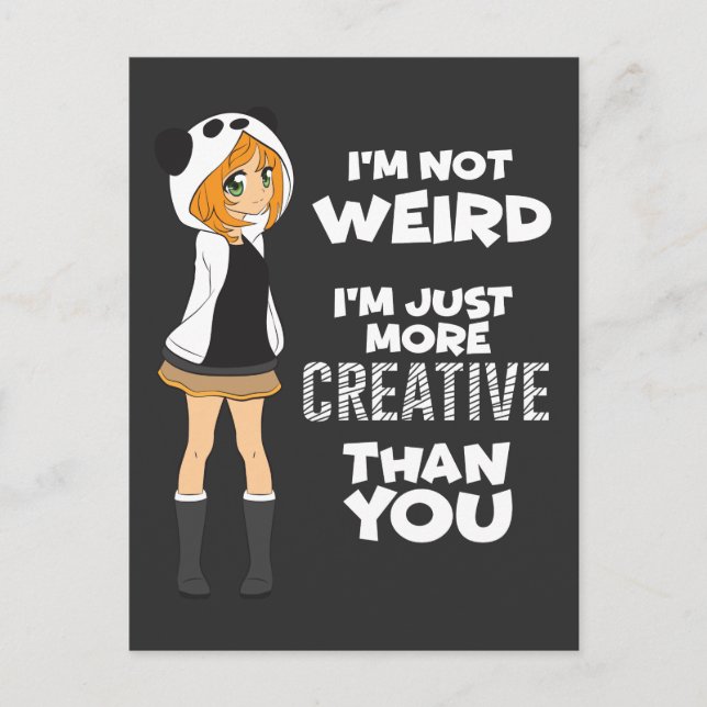 För Kawaii för japansk mangagåva gullig Panda för Vykort (Framsida)