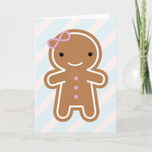 För Kawaii för kaka gullig flicka pepparkaka Helgkort