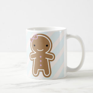 För Kawaii för kaka gullig flicka pepparkaka Kaffemugg