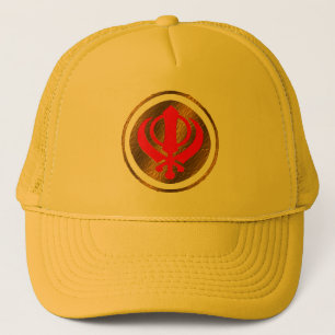 För Khalsa för PunjabiKhanda Sikh design för hatt Truckerkeps