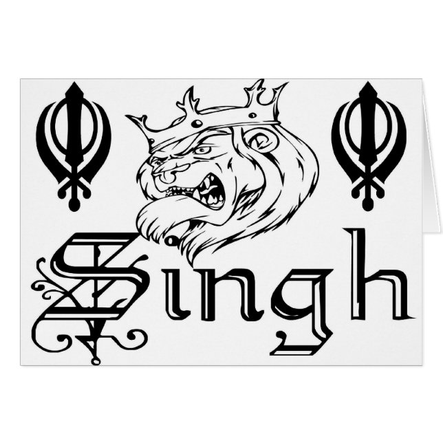 För Khalsa för PunjabiKhanda Sikh Merchandise Hälsningskort (Framsidan Horizontal)