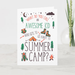for Kids Funny Summer Camp Orange Green and Brown Kort