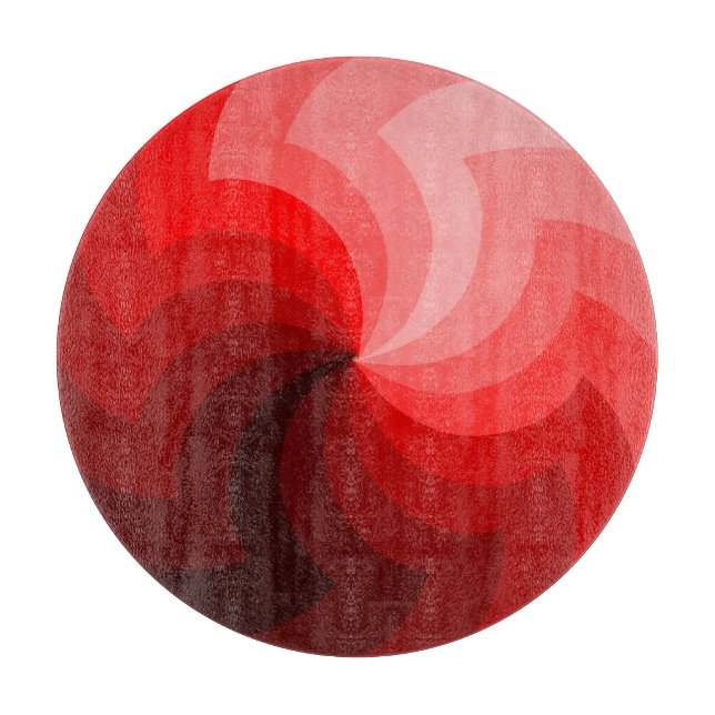 För kilexponeringsglas för runda röd skärbräda (Framsidan)