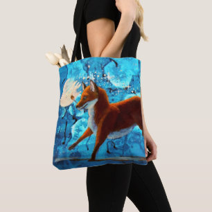 För Kitsune för fantasi röd illustration räv Tygkasse