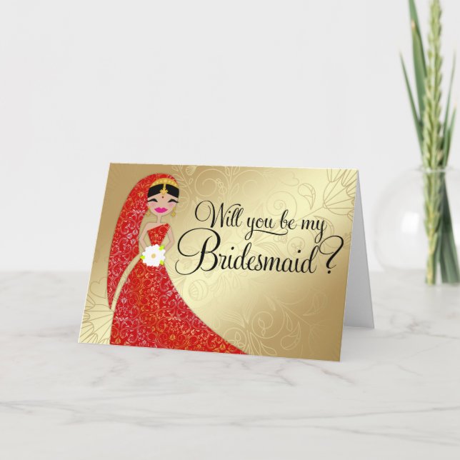 För klänningUpdo för Henna 311 utsmyckad indier Inbjudan (Framsida)