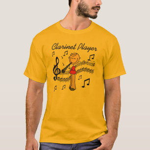 För klarinettspelare för stick figur Male Tshirt Tee