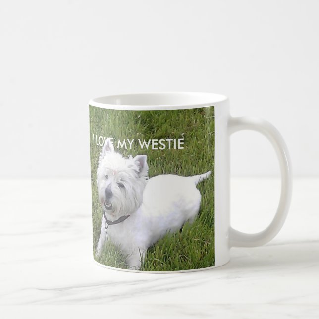 För klassikervit för vit 11oz Westie mugg (Höger)