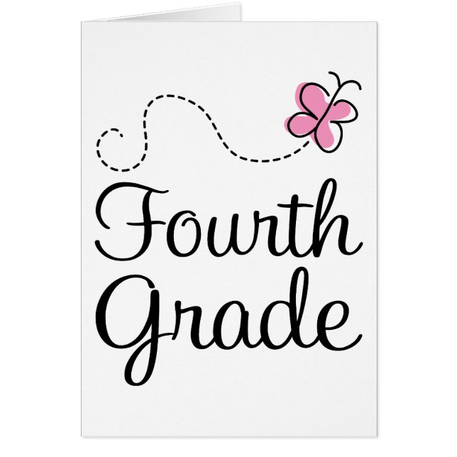 För klassrosor för söt 4th fjäril hälsningskort (Framsidan)