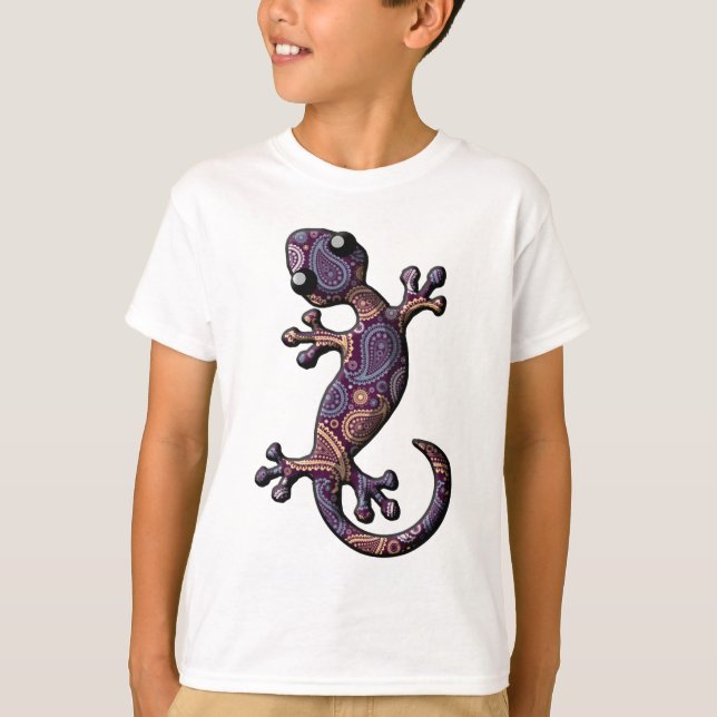 För klättringGecko för blått purpurfärgad ödla T Shirt (Framsida)