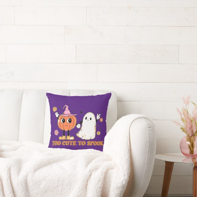 FÖR KLICKA PÅ SPOOK, gullig spökhalloween Kudde (Soffa)