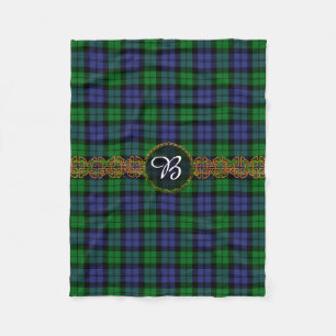 För klockamilitär för Monogram svart Tartan Fleecefilt